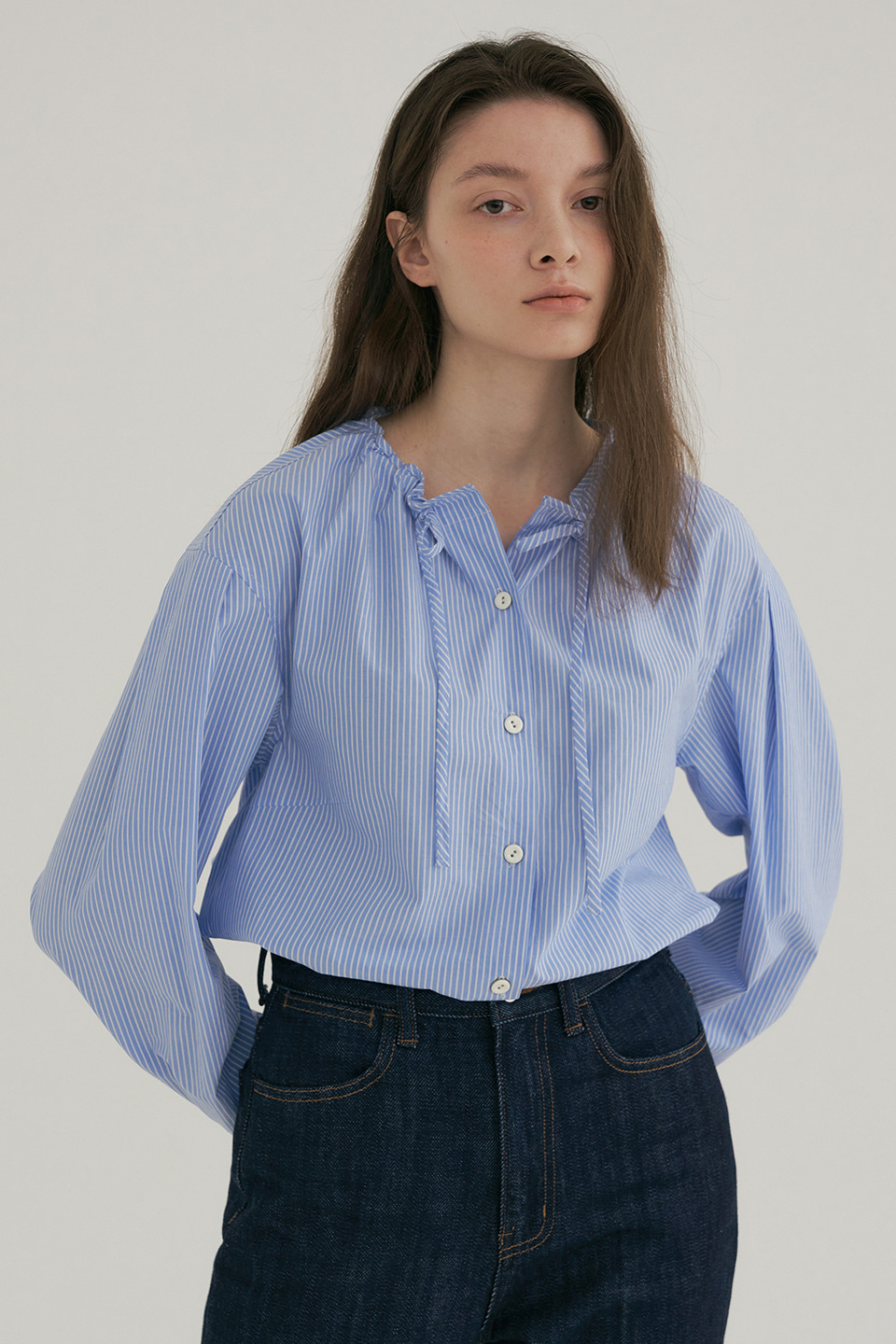 cotton string blouse (stripe)