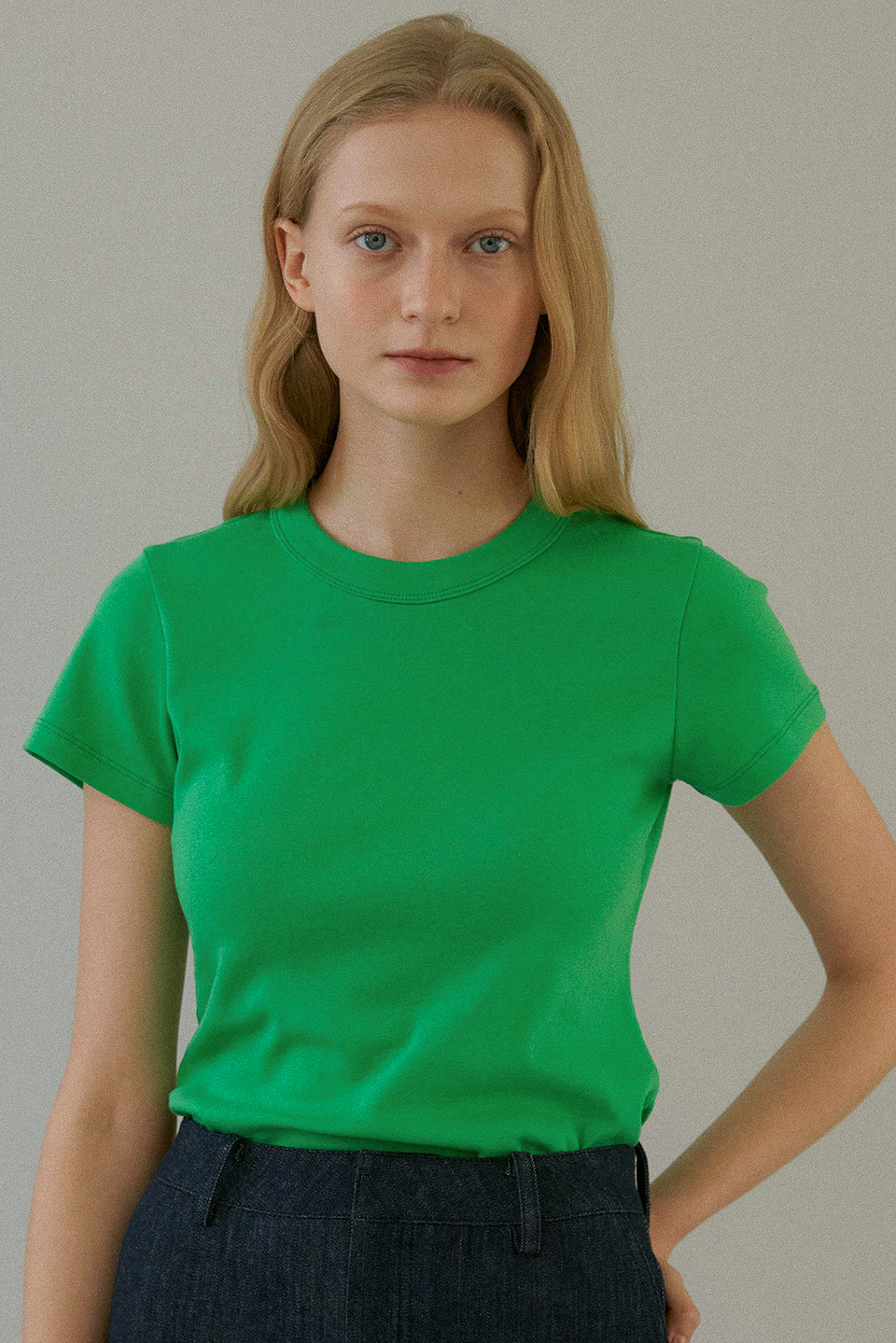 organic cotton rib t-shirt (4colors)