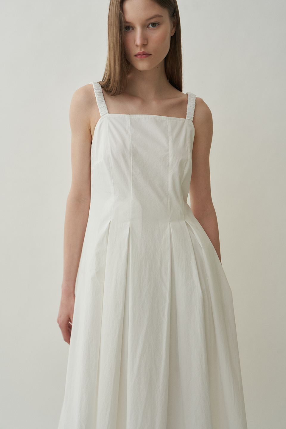 cotton strap dress (white)