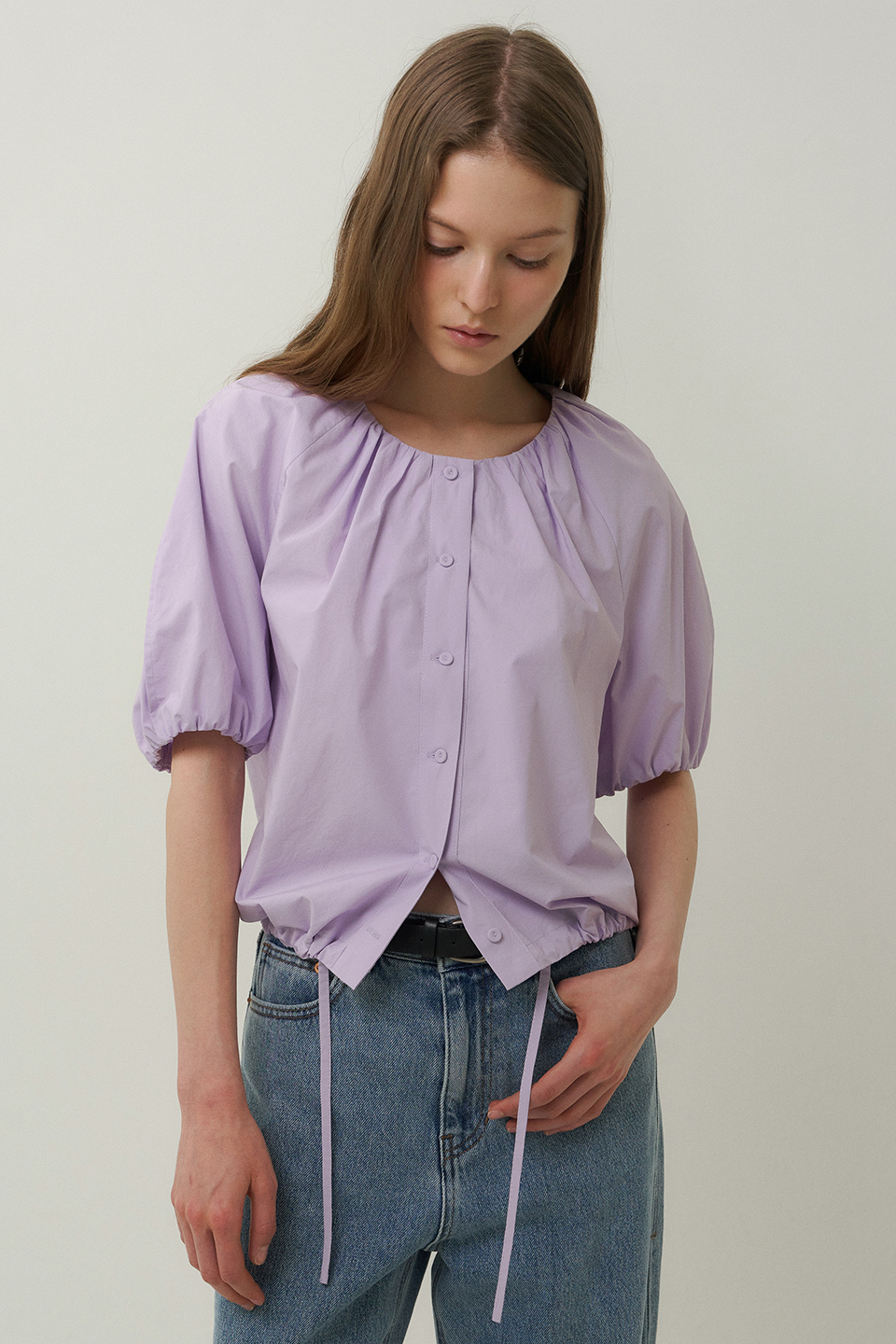 cotton balloon blouse (lavender)