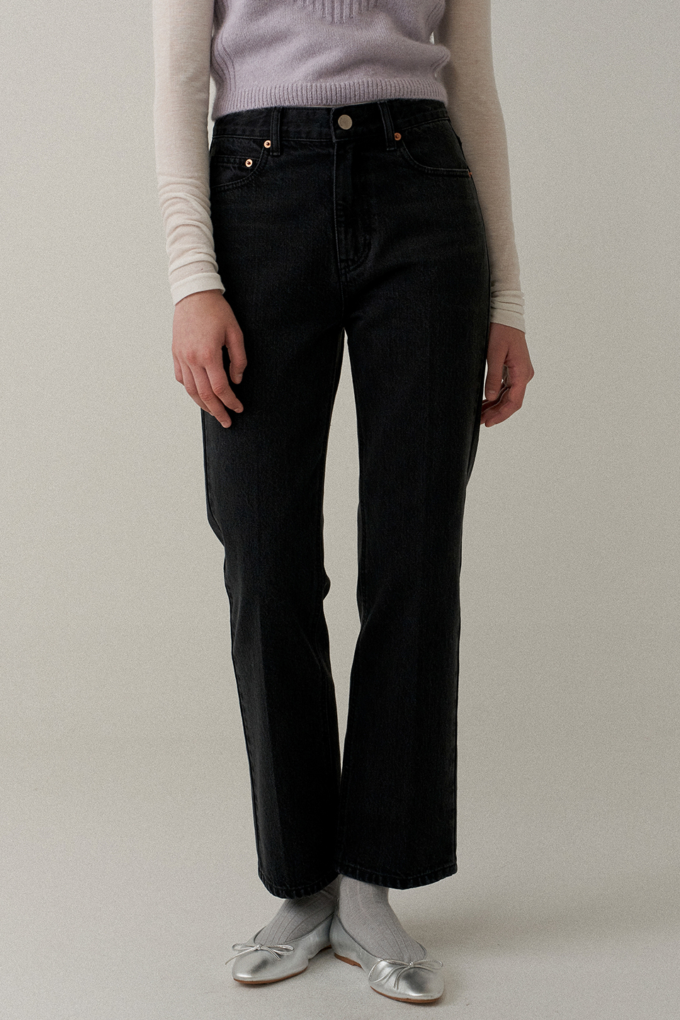 classic cropped jeans (black)