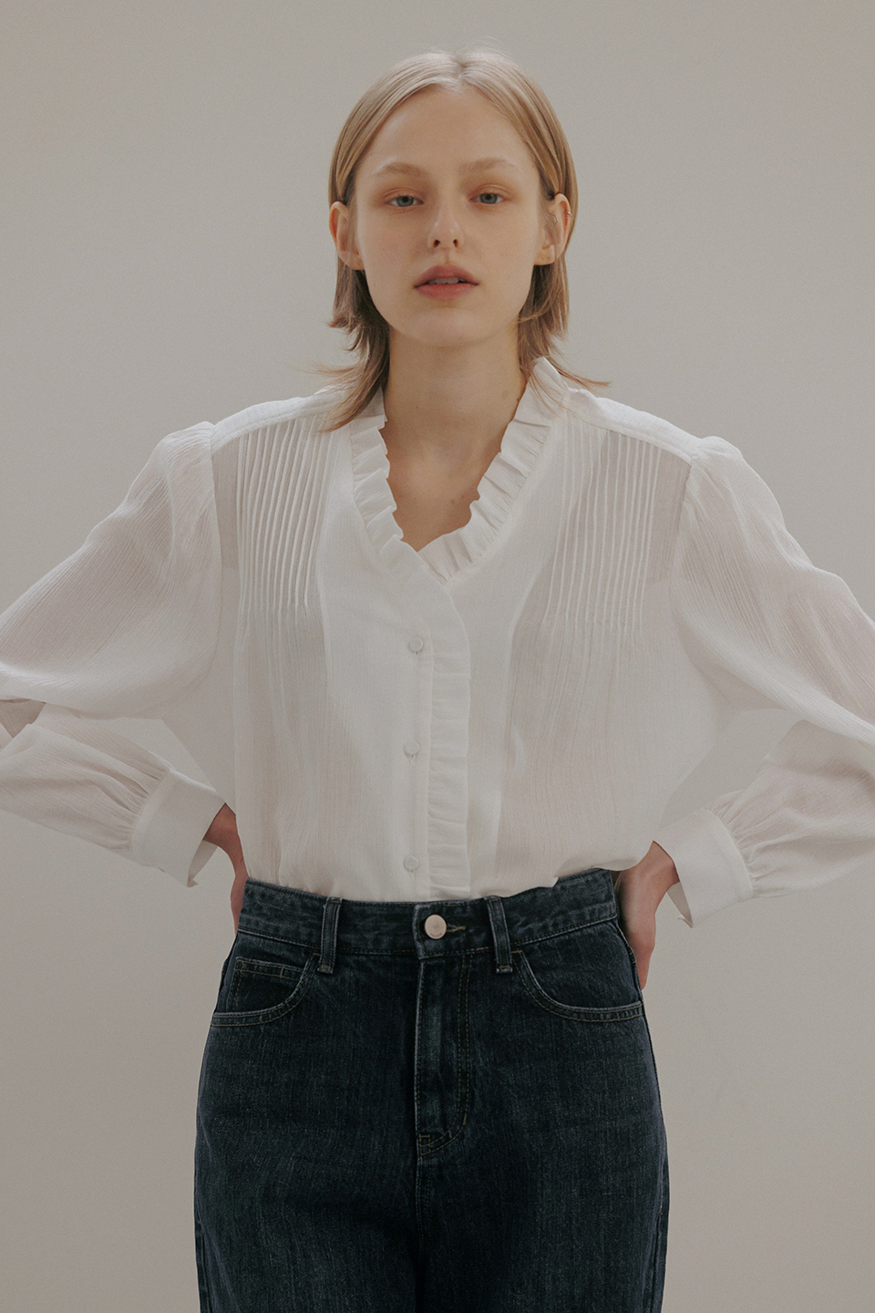 spring cotton pin-tuck blouse (white) 3/21 예약배송